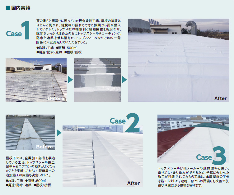 屋根の遮熱塗料 トップスシール | 工場・倉庫の暑さ対策、光熱費削減に。